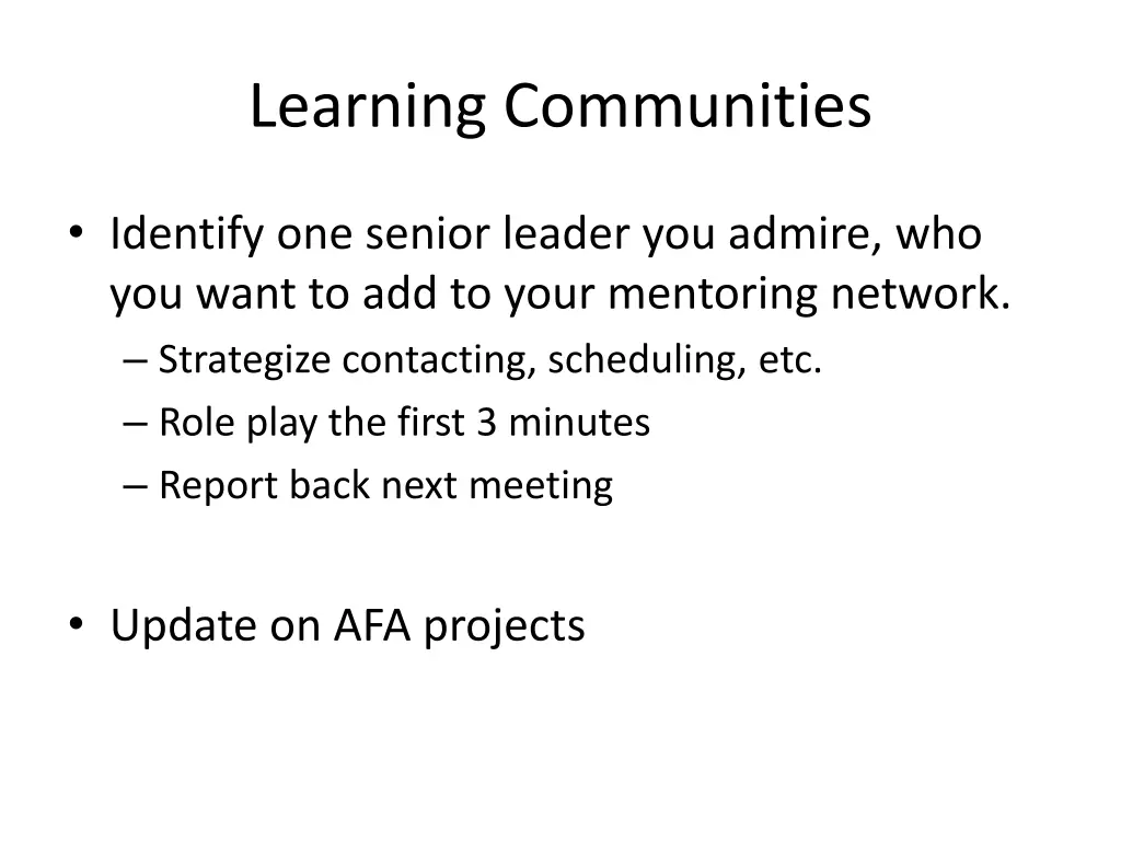 learning communities