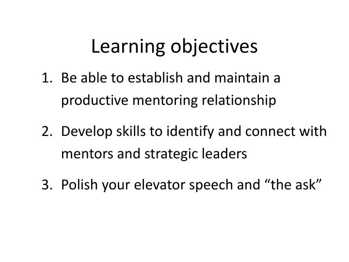 learning objectives