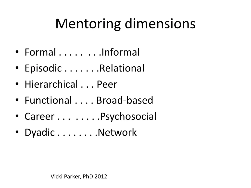 mentoring dimensions