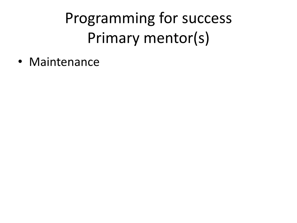 programming for success primary mentor s 4