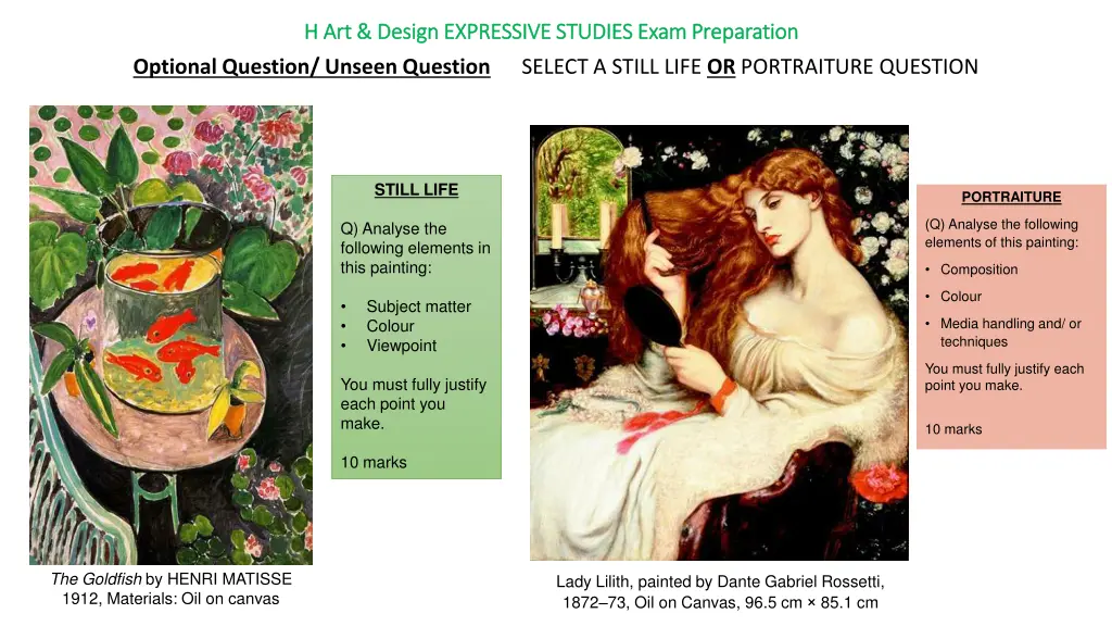 h art design expressive studies exam preparation 3