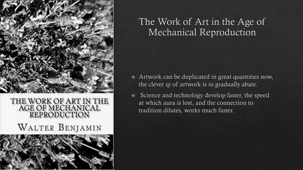 the work of art in the age of mechanical