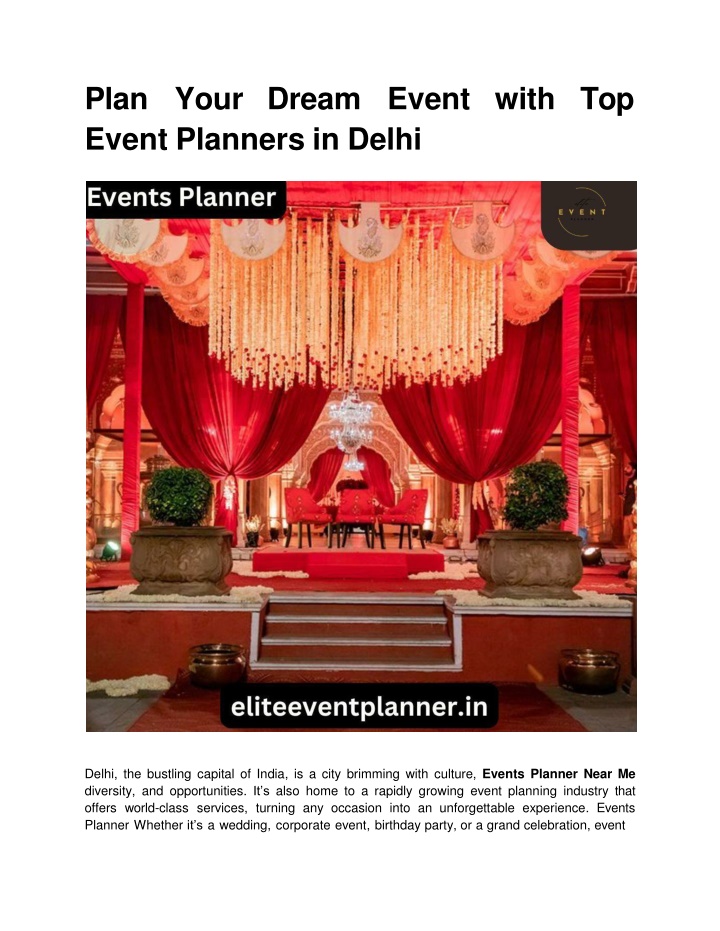 plan your dream event with top event planners