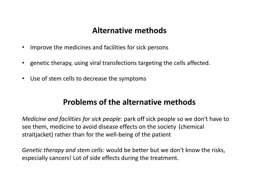 alternative methods