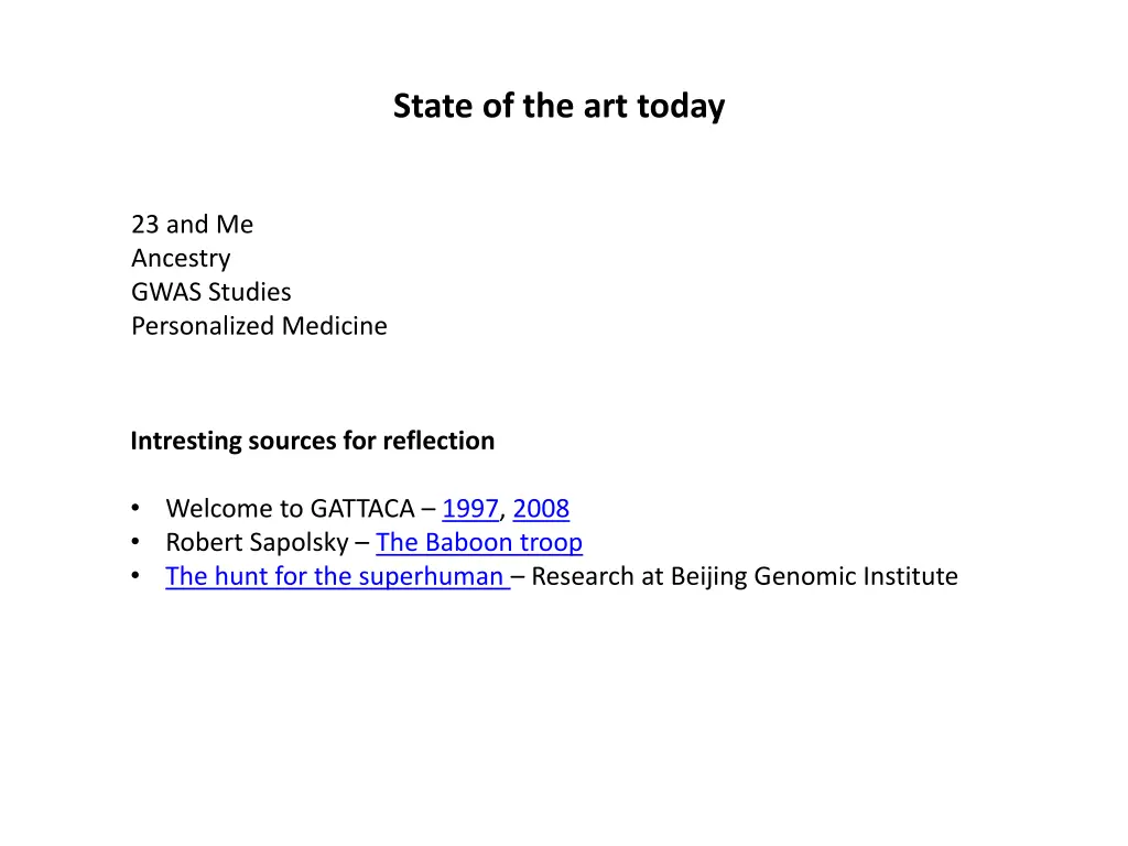 state of the art today