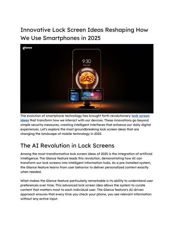 innovative lock screen ideas reshaping