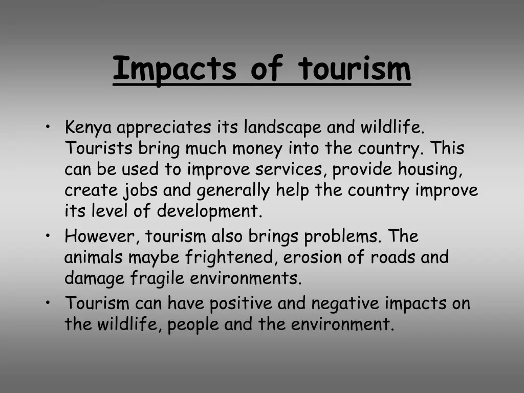 impacts of tourism