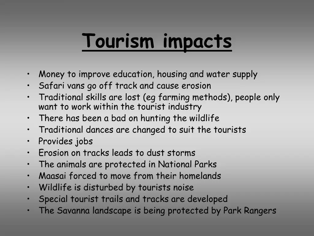 tourism impacts
