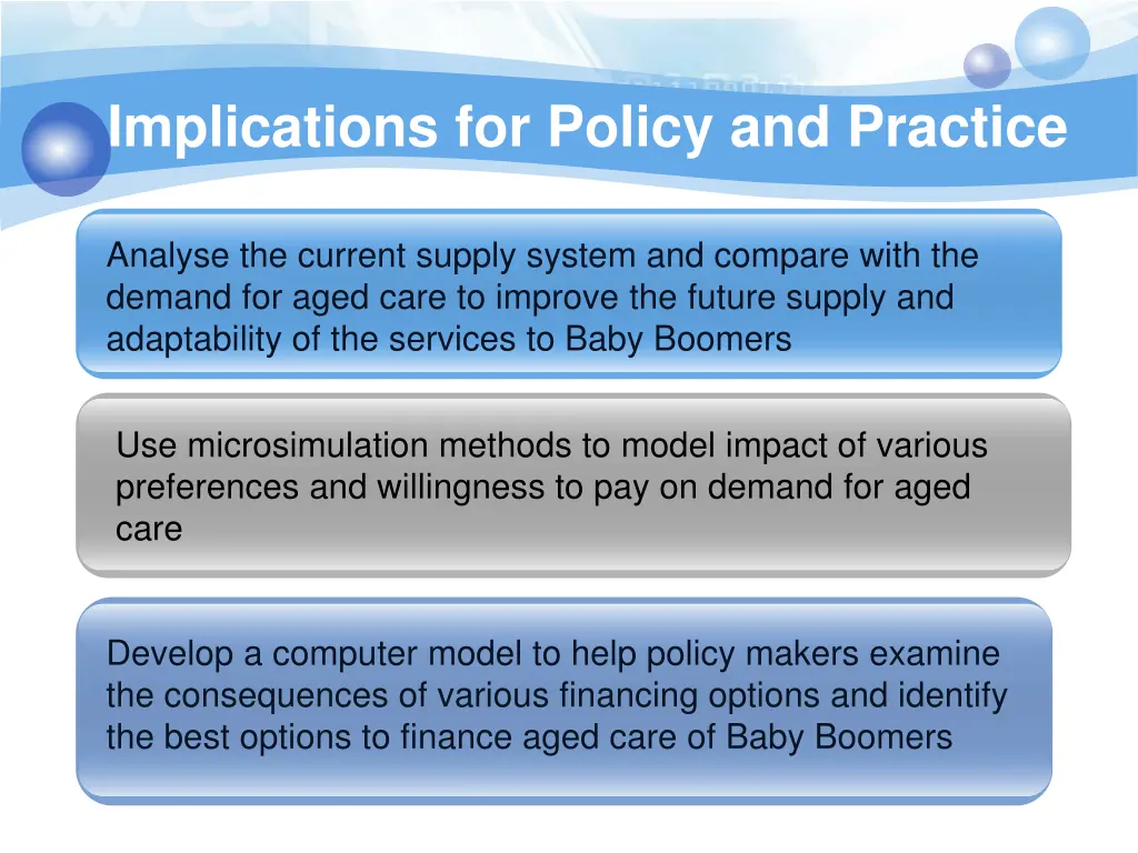 implications for policy and practice