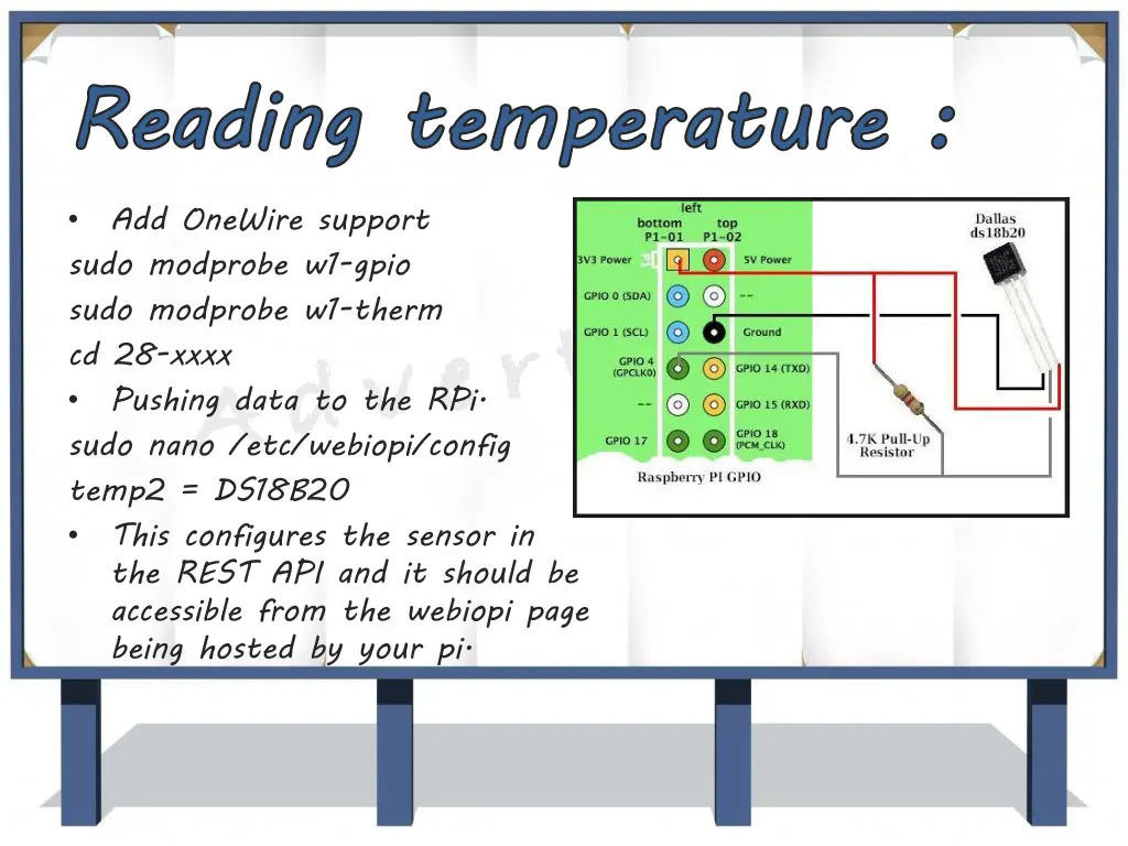 reading temperature add onewire support sudo