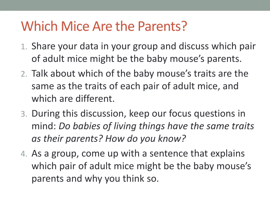 which mice are the parents