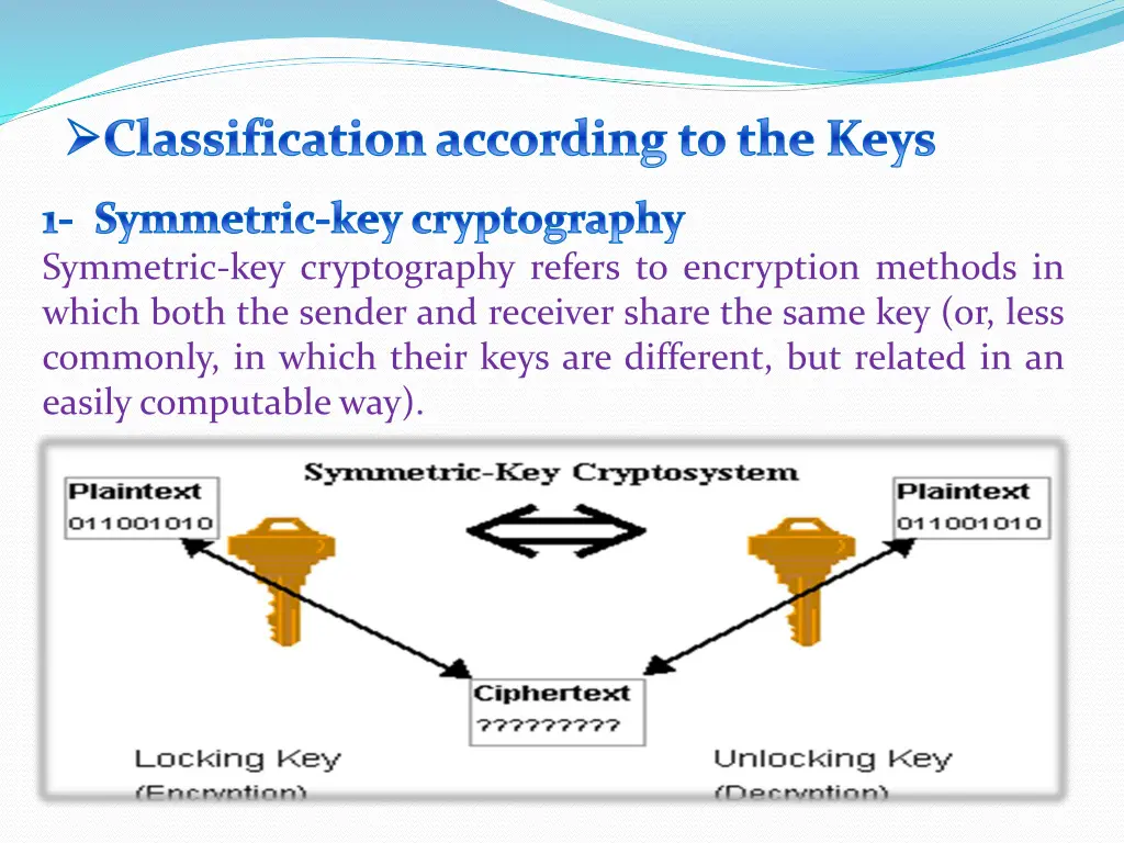 classification according to the keys