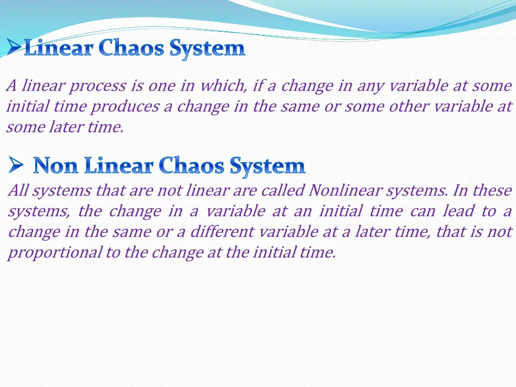 linear chaos system