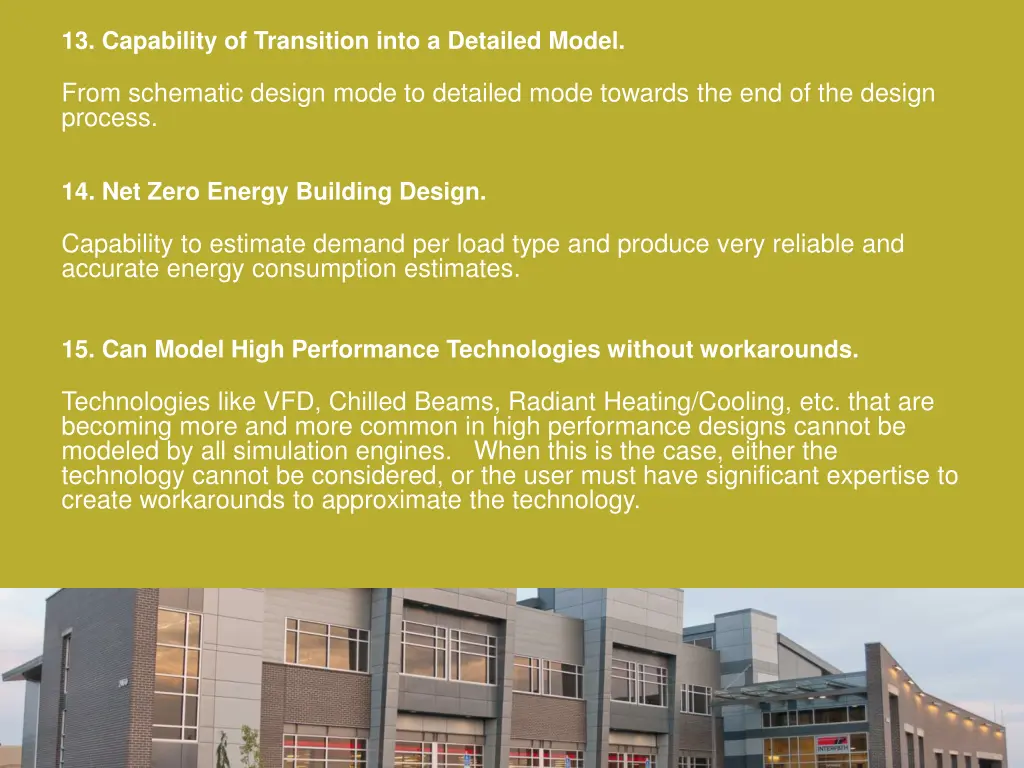13 capability of transition into a detailed model