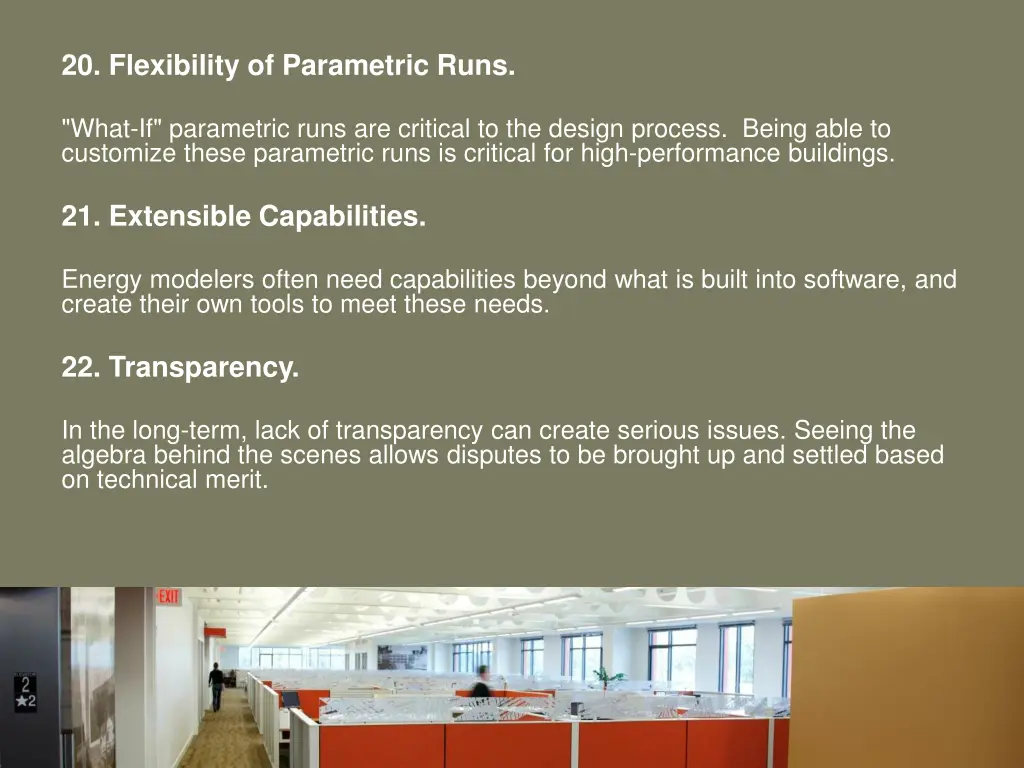 20 flexibility of parametric runs