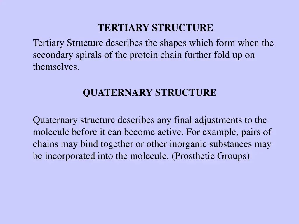 tertiary structure
