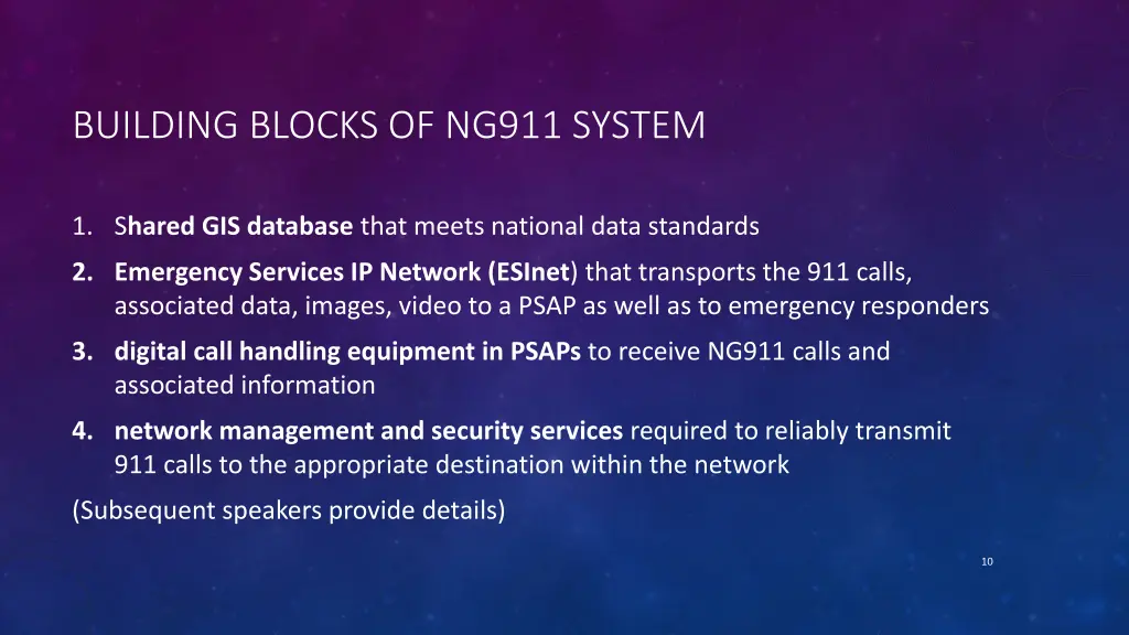 building blocks of ng911 system