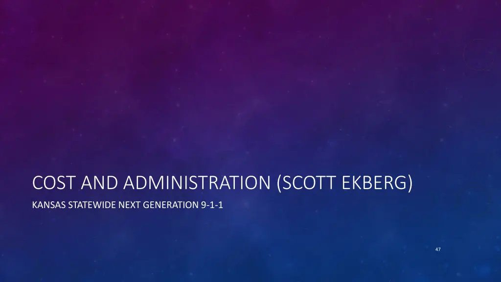 cost and administration scott ekberg