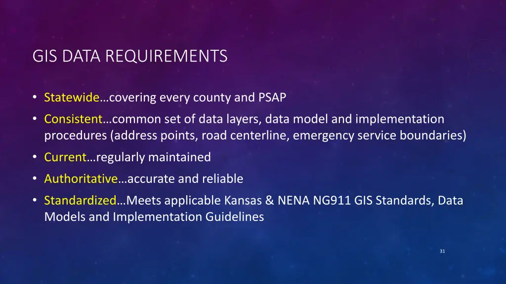 gis data requirements