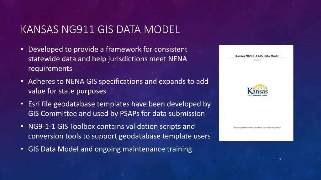 kansas ng911 gis data model
