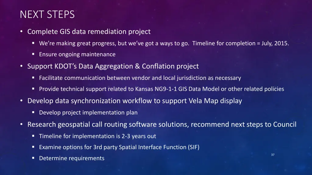 next steps