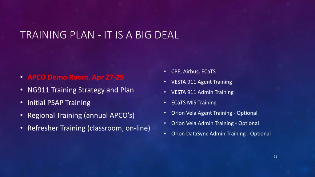 training plan it is a big deal