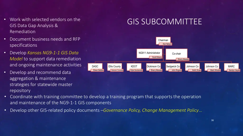 work with selected vendors on the gis data