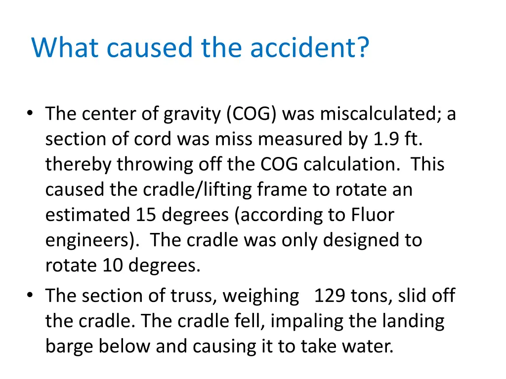 what caused the accident