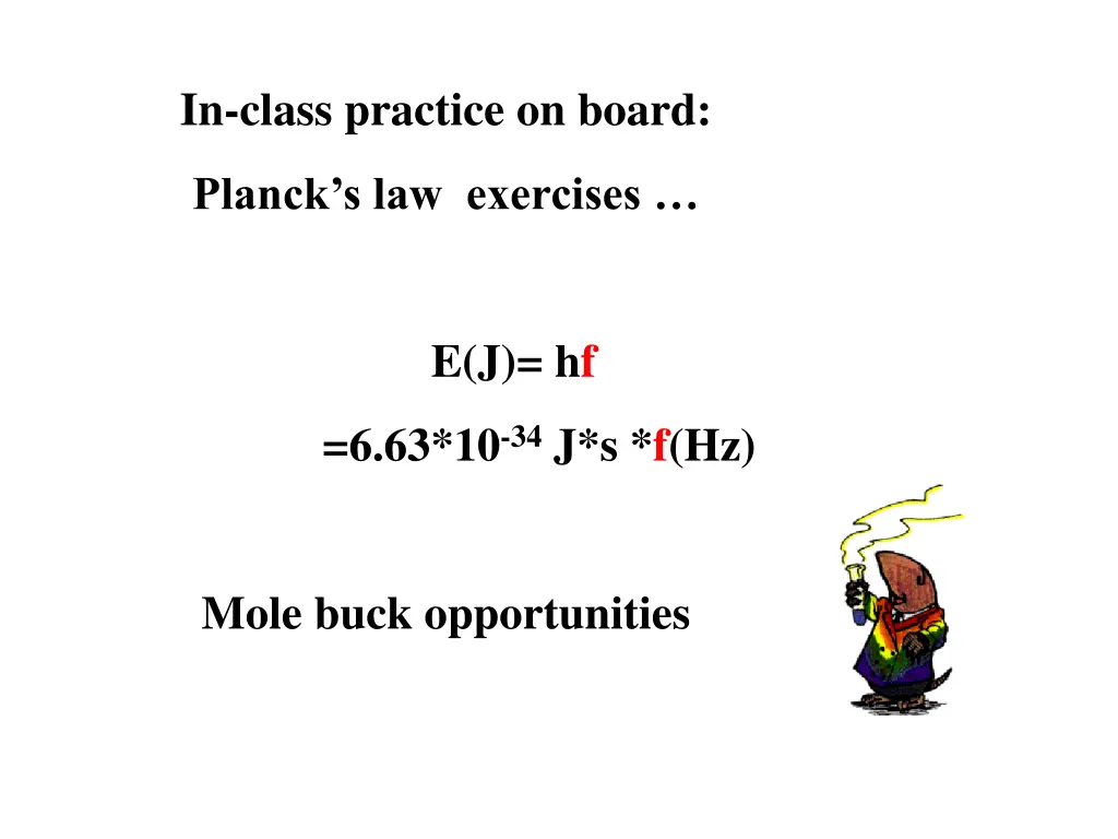 in class practice on board