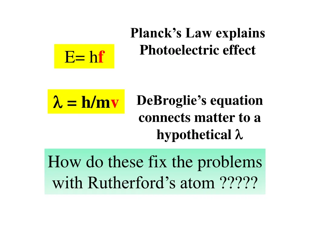 planck s law explains photoelectric effect