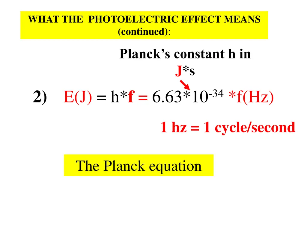 what the photoelectric effect means continued