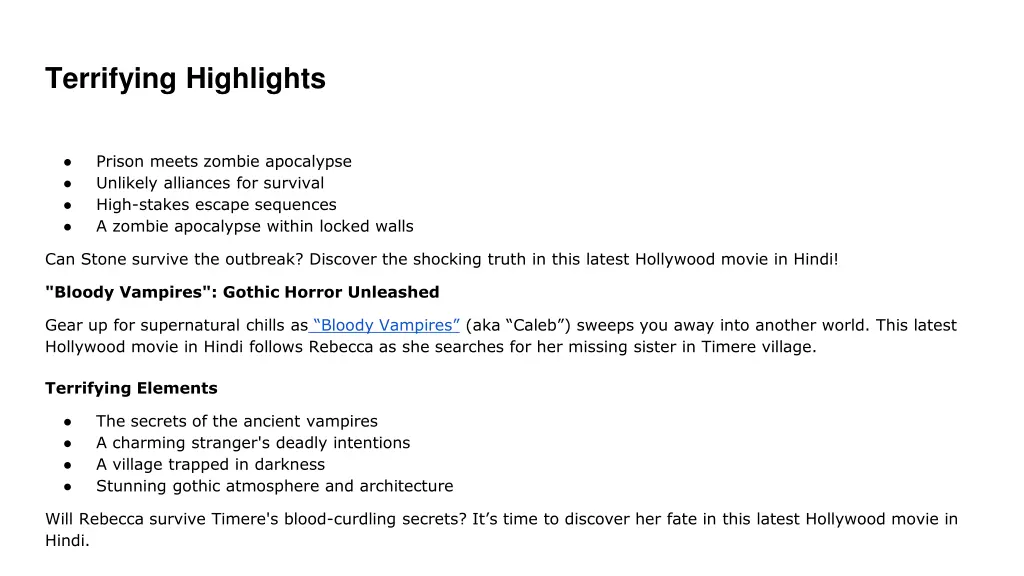 terrifying highlights