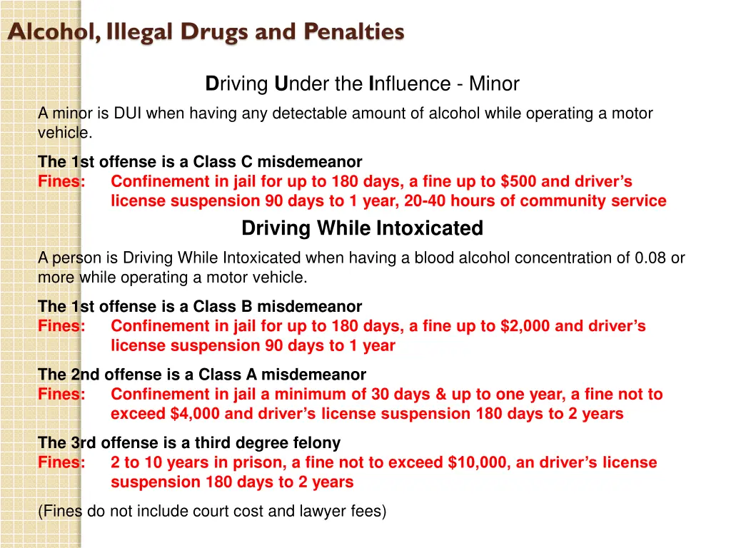 alcohol illegal drugs and penalties 2