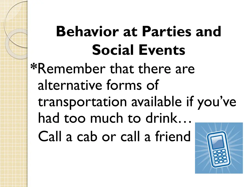 behavior at parties and social events remember