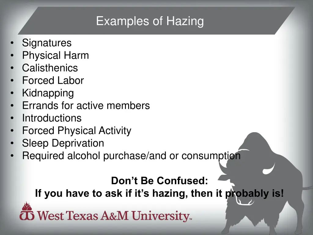 examples of hazing 1