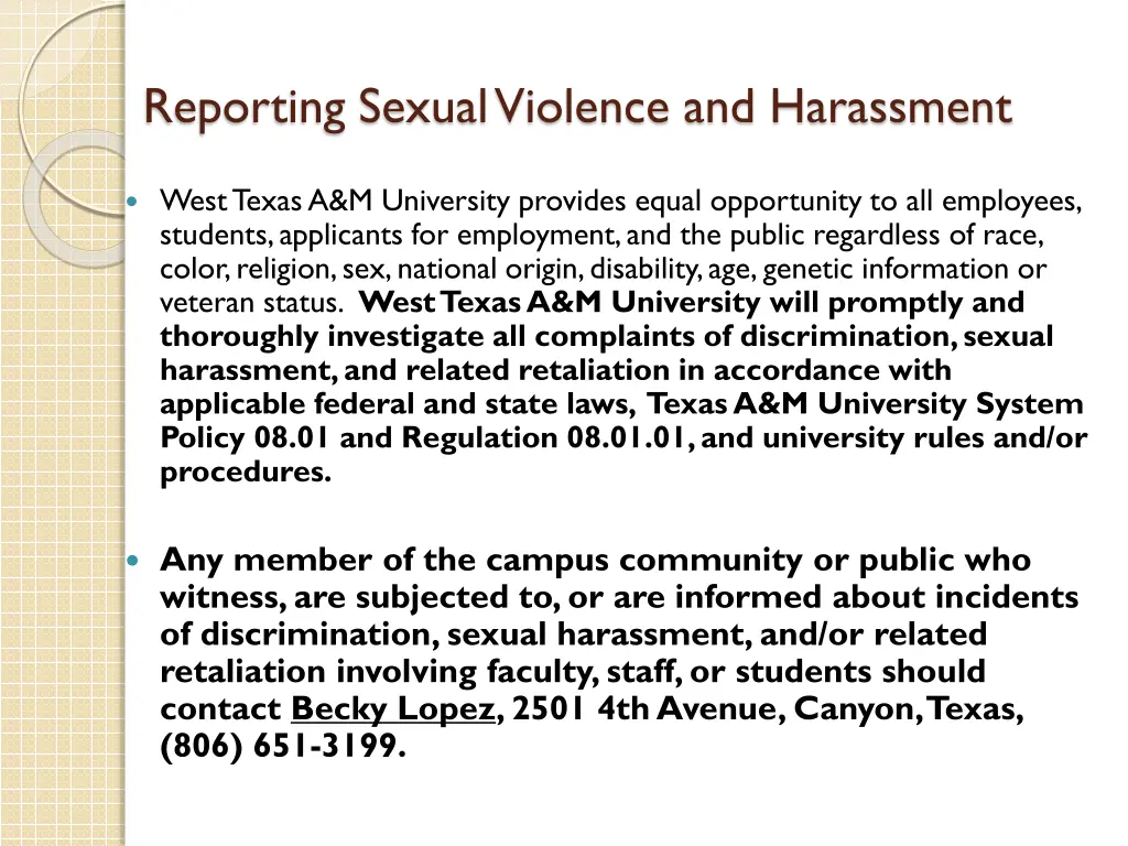 reporting sexual violence and harassment