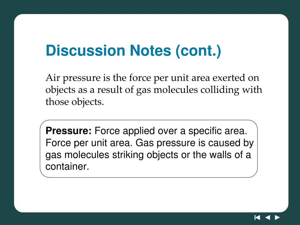 discussion notes cont