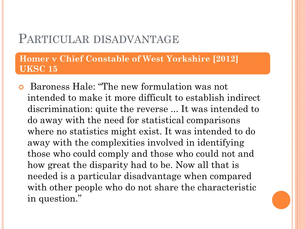 p articular disadvantage