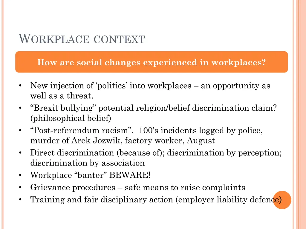 w orkplace context