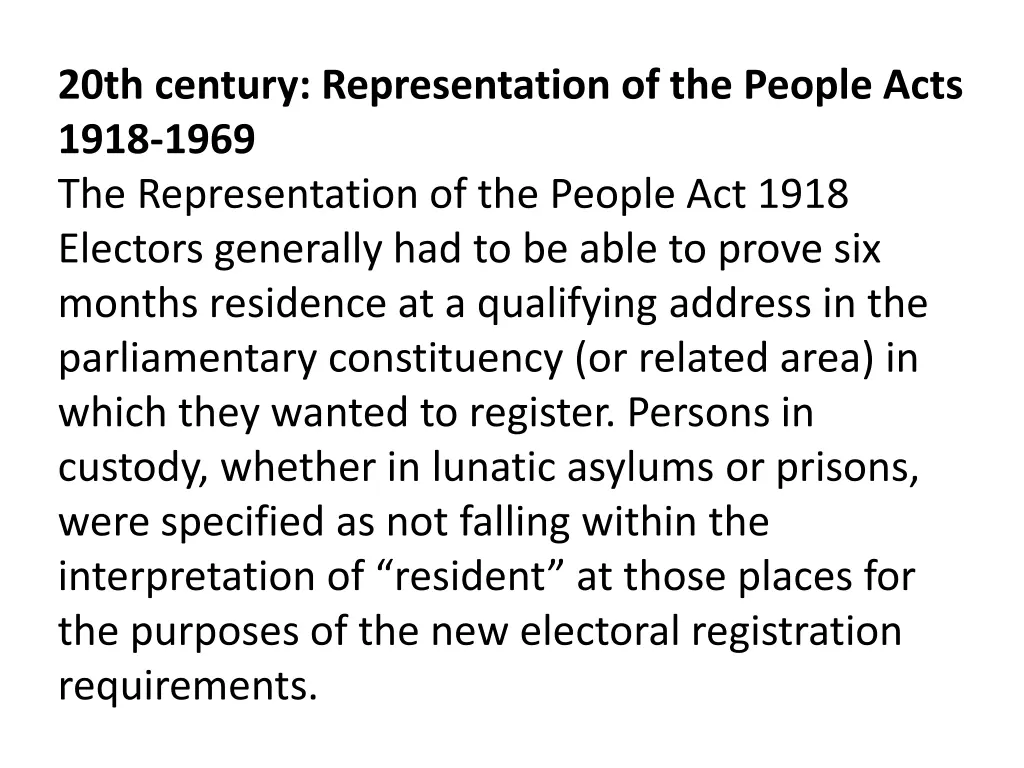 20th century representation of the people acts
