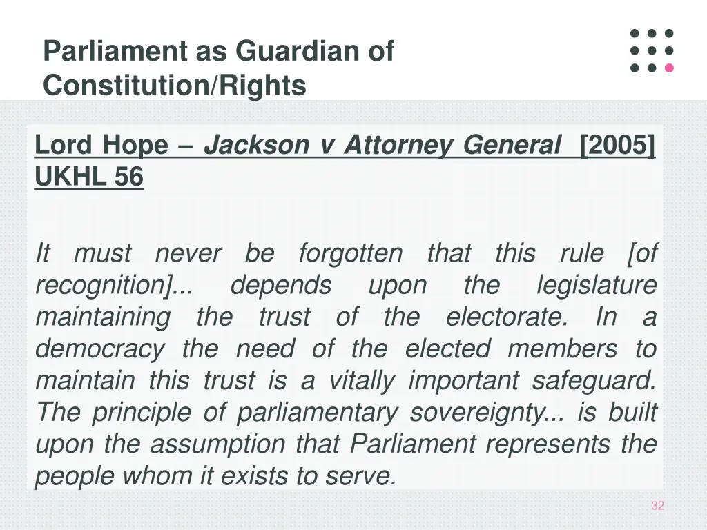 parliament as guardian of constitution rights
