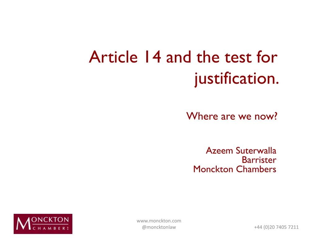 article 1 4 and the test for