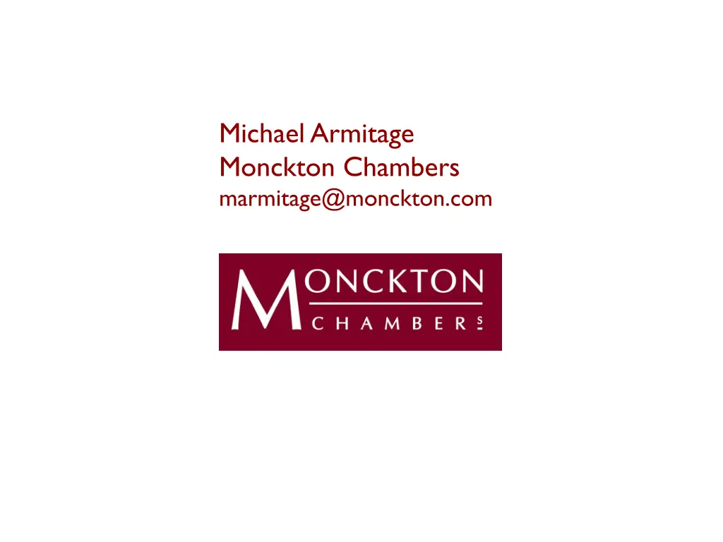 michael armitage monckton chambers