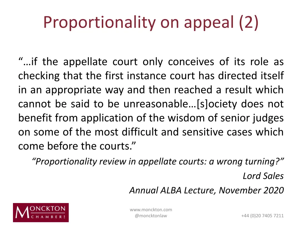 proportionality on appeal 2
