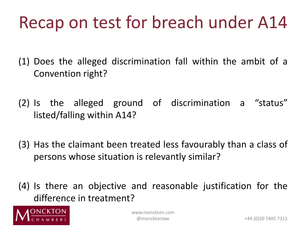 recap on test for breach under a14
