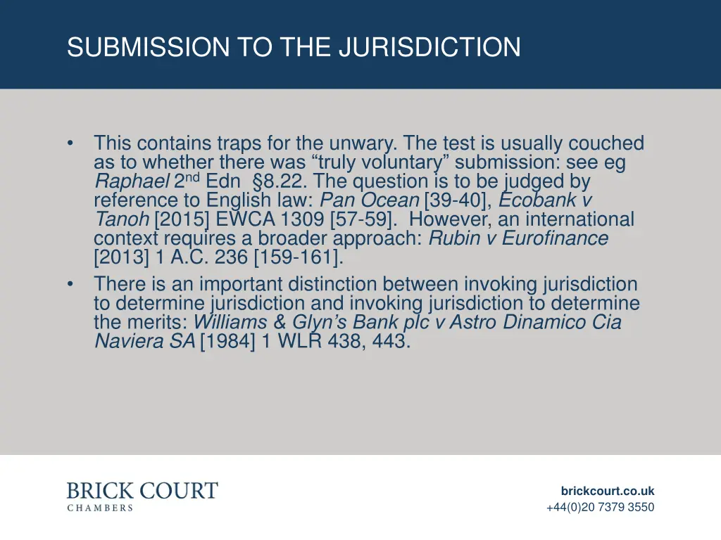 submission to the jurisdiction