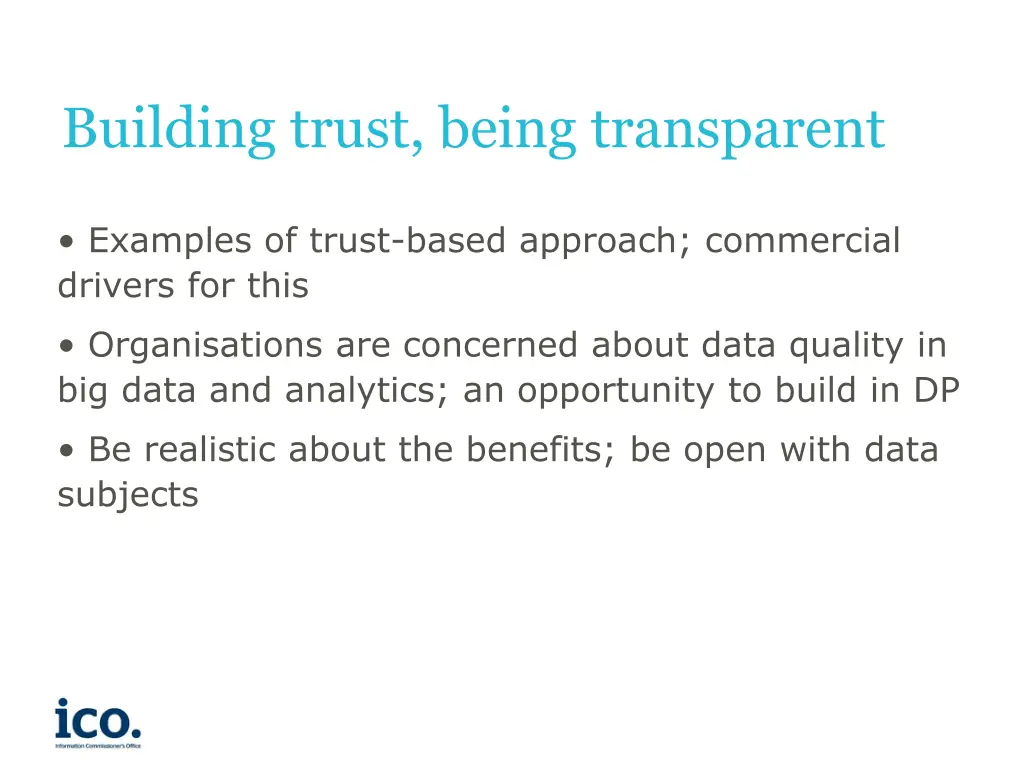 building trust being transparent