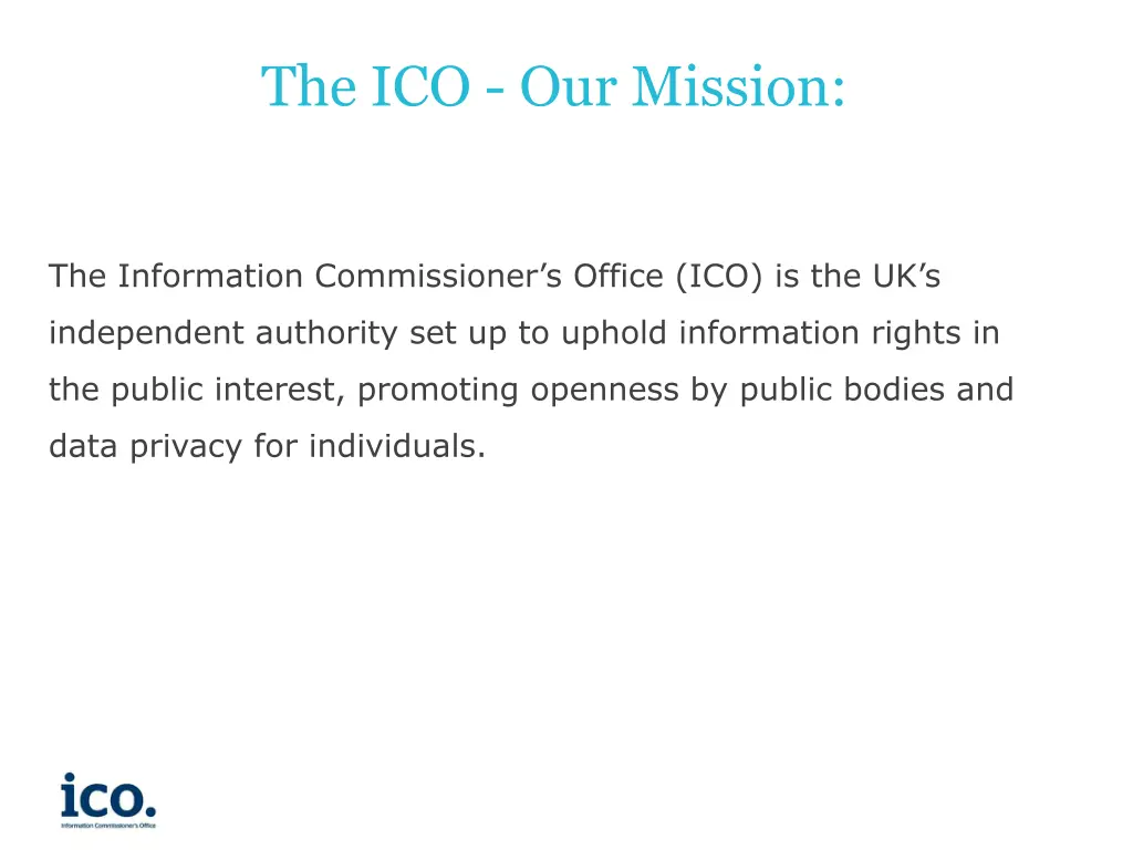 the ico our mission