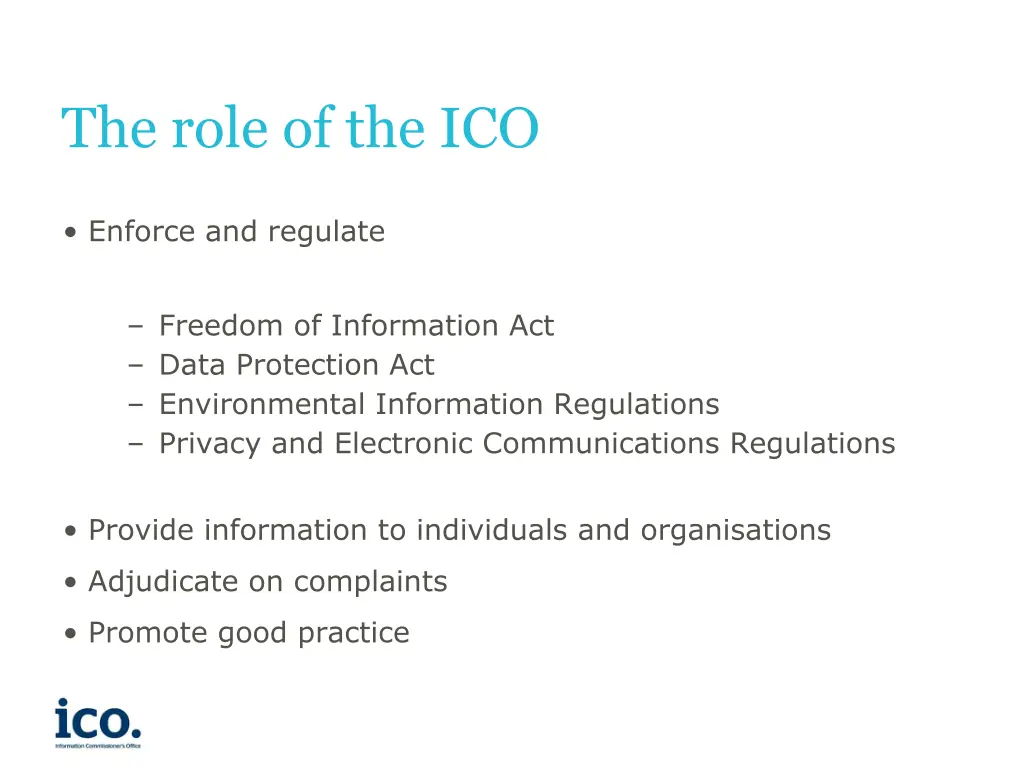 the role of the ico
