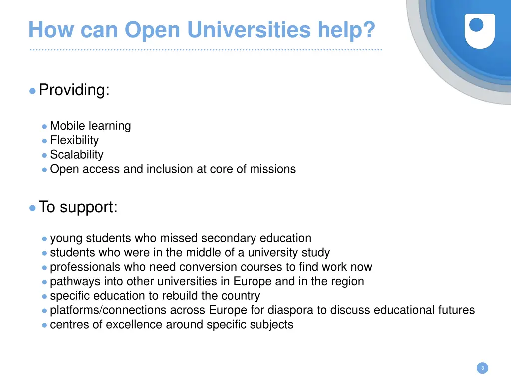 how can open universities help